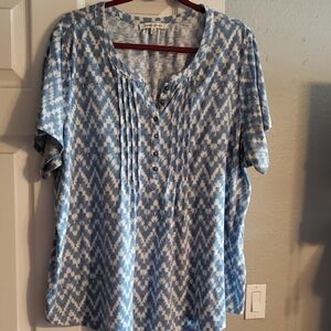 Light Blue Geometric Blouse